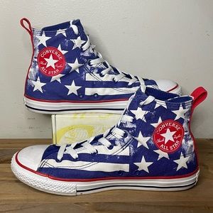 Converse All Star Chuck Taylor American Stars Stripes Hi-Top Size Mens6 Women7.5